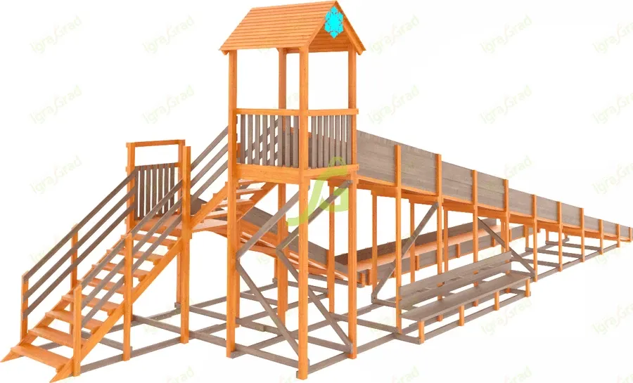 Зимняя горка IgraGrad Snow Fox (скат 12+4 м, выкат 8 м)