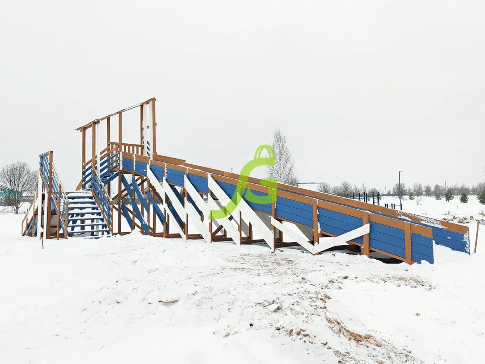 Зимняя деревянная горка IgraGrad Snow Fox (скат 12+4 м) мод.4