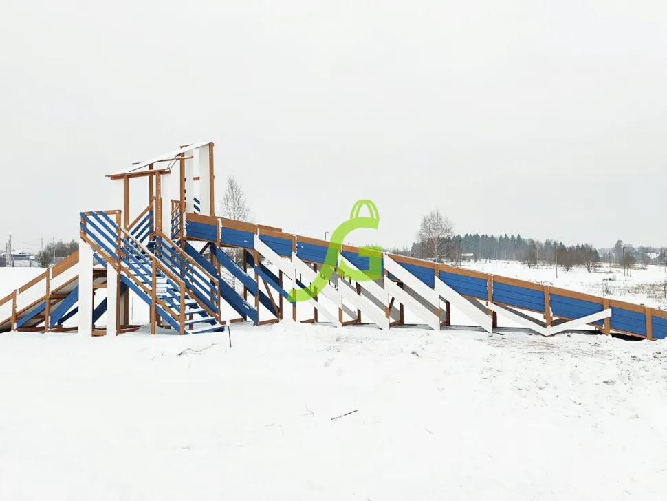 Зимняя деревянная горка IgraGrad Snow Fox (скат 12+4 м) мод.4