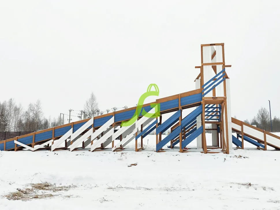 Зимняя деревянная горка IgraGrad Snow Fox (скат 12+4 м) мод.4