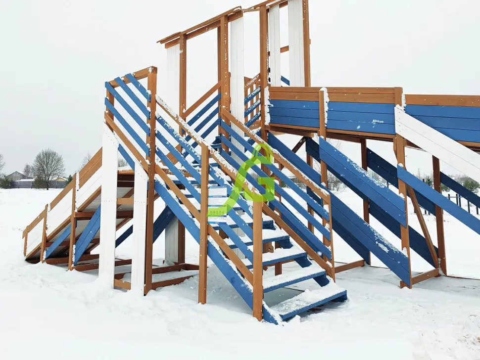 Зимняя деревянная горка IgraGrad Snow Fox (скат 12+4 м) мод.4