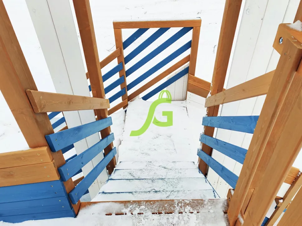 Зимняя деревянная горка IgraGrad Snow Fox (скат 12+4 м) мод.4