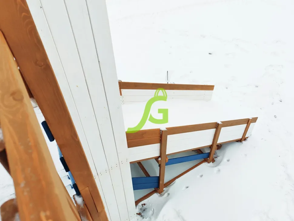 Зимняя деревянная горка IgraGrad Snow Fox (скат 12+4 м) мод.4