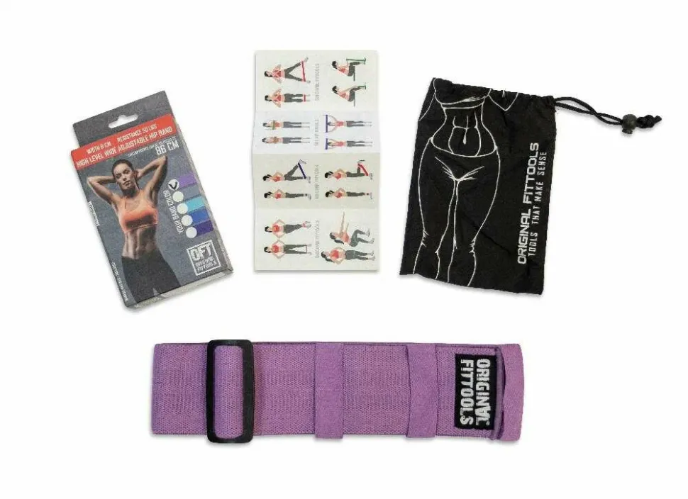 Мини-эспандер регулируемый Original FitTools FT-HIPBND-PP фиолетовый