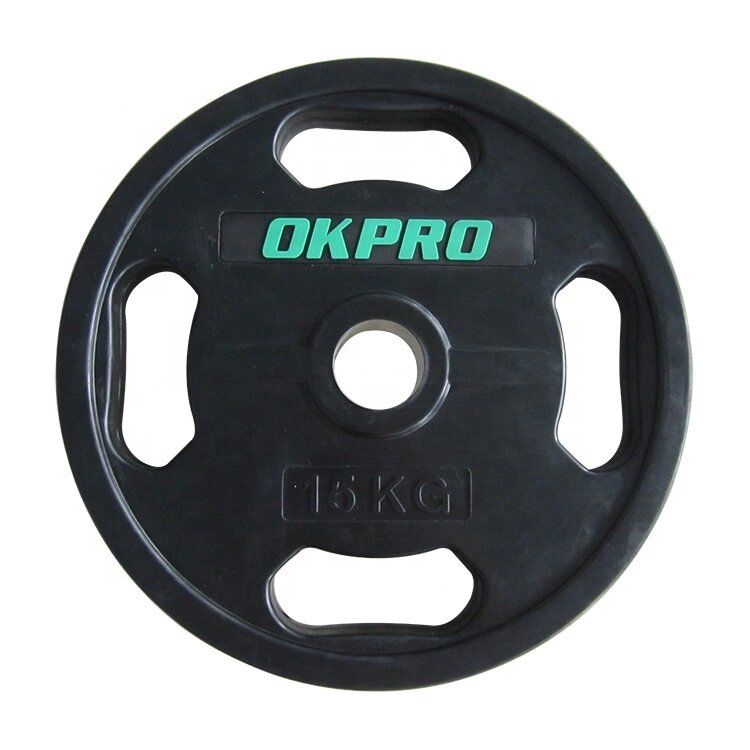 Диск обрезиненный с хватами 20 кг OKPRO OK2009E