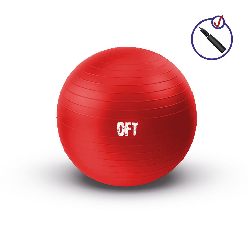 Гимнастический мяч 65 см с насосом Original FitTools FT-GBR-65RD Гимнастический мяч 65 см с насосом Original FitTools FT-GBR-65RD