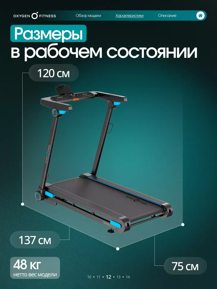 Беговая дорожка домашняя Oxygen Fitness Speedway