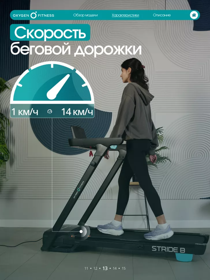 Беговая дорожка домашняя Oxygen Fitness Stride (черный)