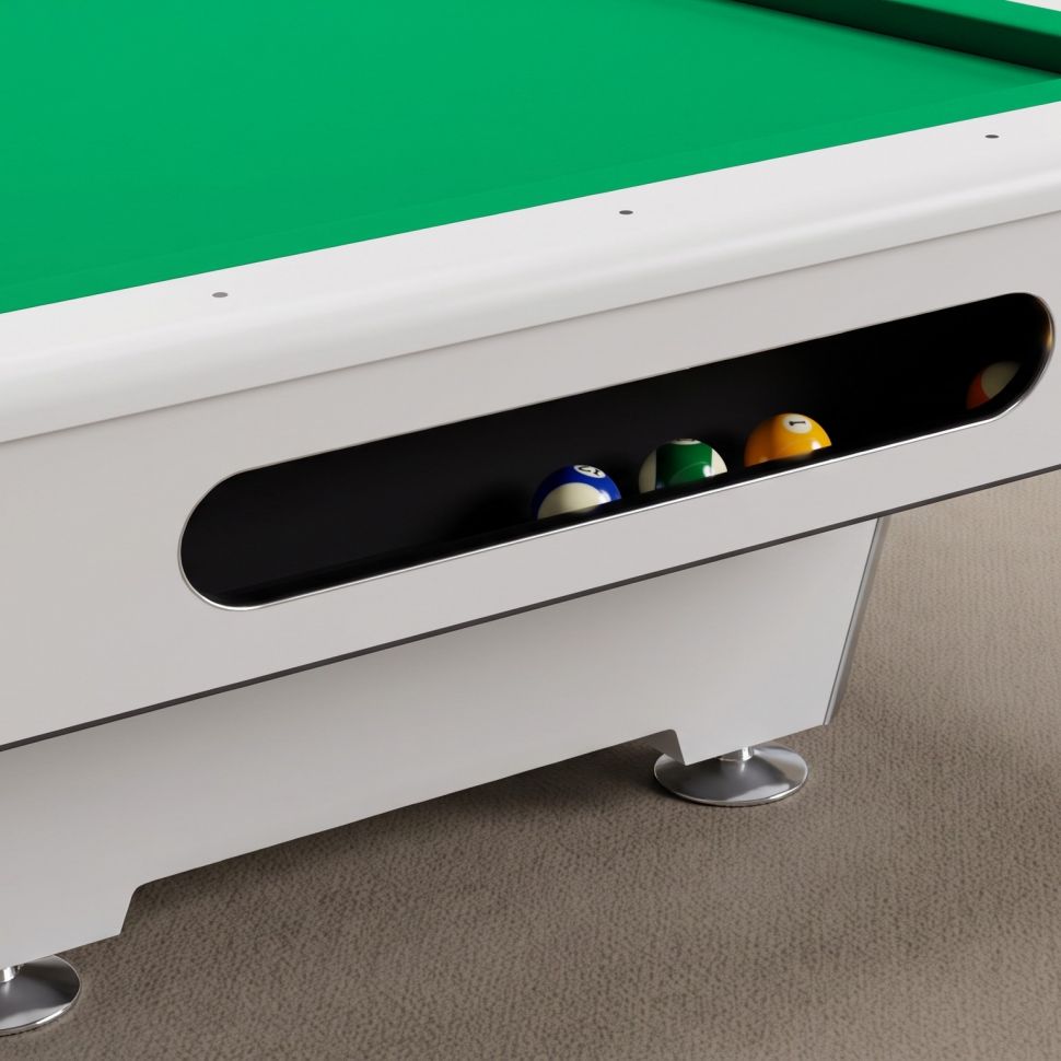 Бильярдный стол для пула Dynamic Billard Triumph Plus 8 футов (матово-белый) в комплекте с плитой, аксессуары + сукно