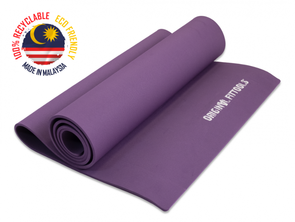 Коврик для йоги 1900х600 6 мм фиолетовый Original FitTools