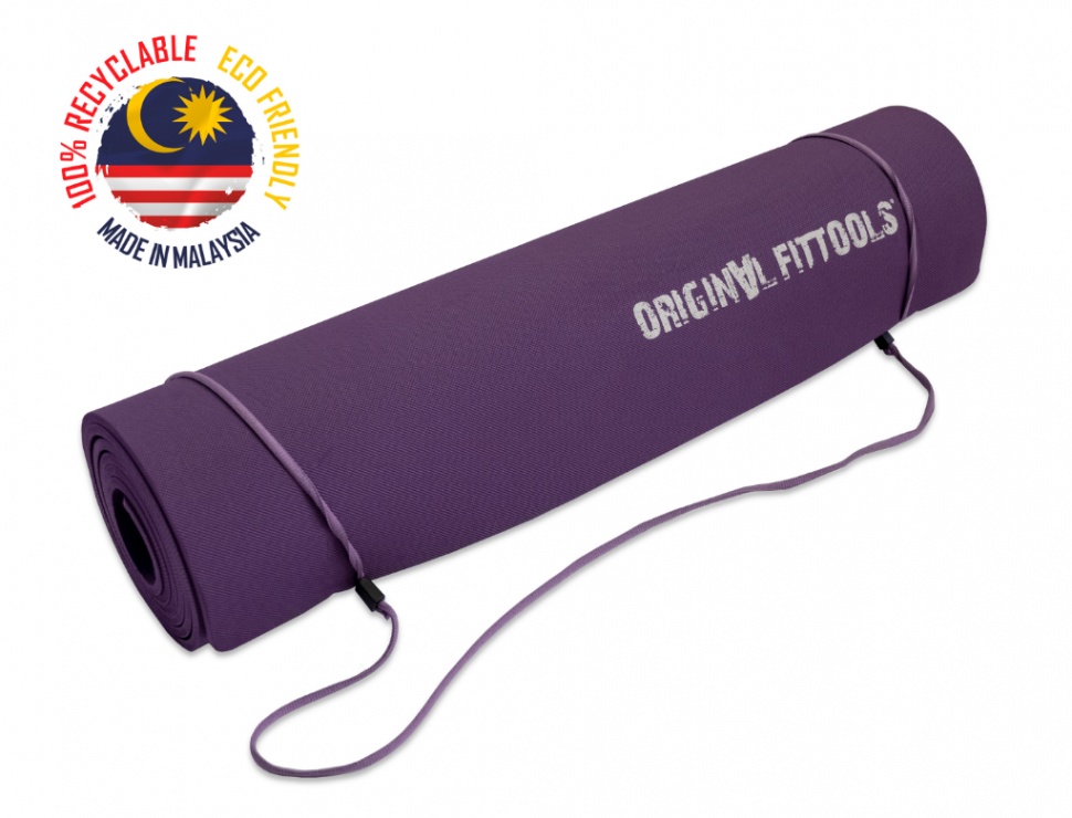 Коврик для йоги 1900х600 6 мм фиолетовый Original FitTools