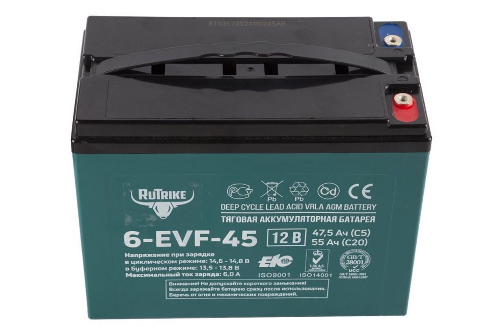 Аккумулятор тяговый Rutrike 6-EVF-45 (12V45A/H C5)