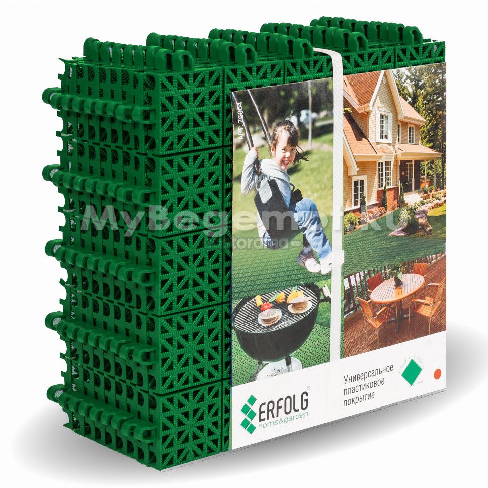 Пластиковая уличная модульная плитка Erfolg Home & Garden, зеленая