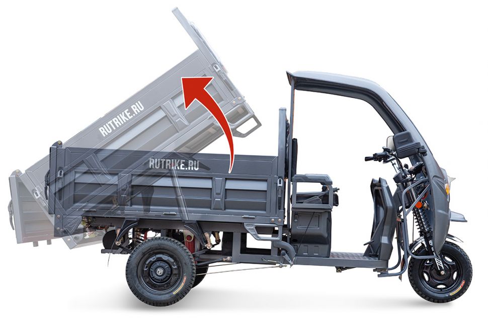 Грузовой электротрицикл Rutrike D5 Кабина гидравлика 1700 60V1200W