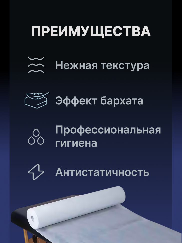 Одноразовые простыни в рулоне Mizomed PLATINUM SOFT, 200x80 см, 20 г/кв.м, 75 шт.