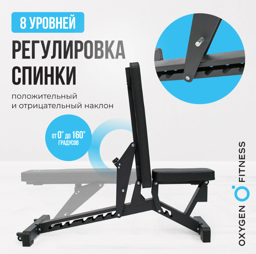 Силовая скамья регулируемая домашняя OXYGEN FITNESS DRACO