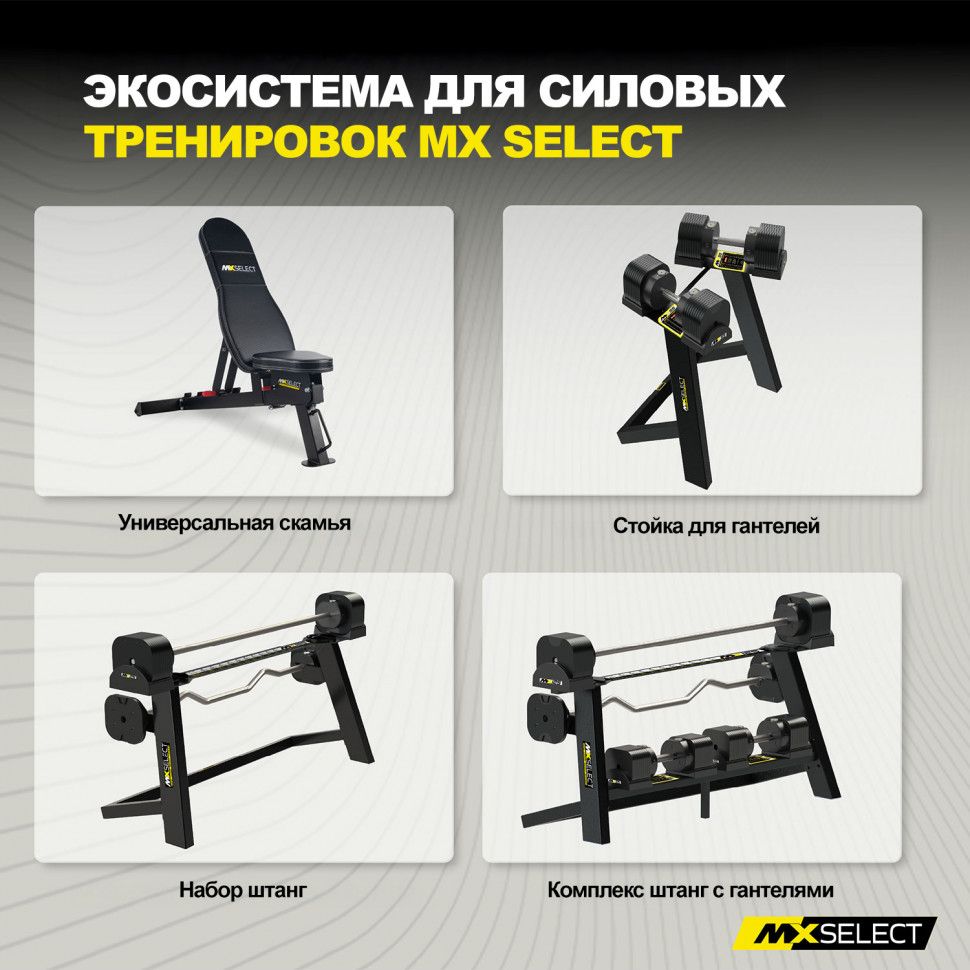 Держатель для гантелей MX55 EVO и MX100 EVO на стойку для штанг MX125