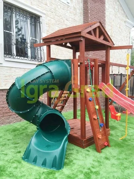 Детская игровая площадка IgraGrad Панда Фани с винтовой трубой
