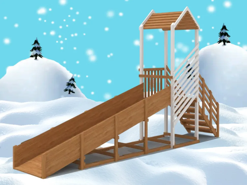 Зимняя деревянная горка IgraGrad Snow Fox (скат 5 м)