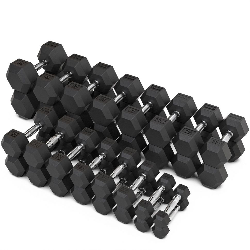 Гантели гексагональные обрезиненные VictoryFit от 1 до 60 кг (поштучно)