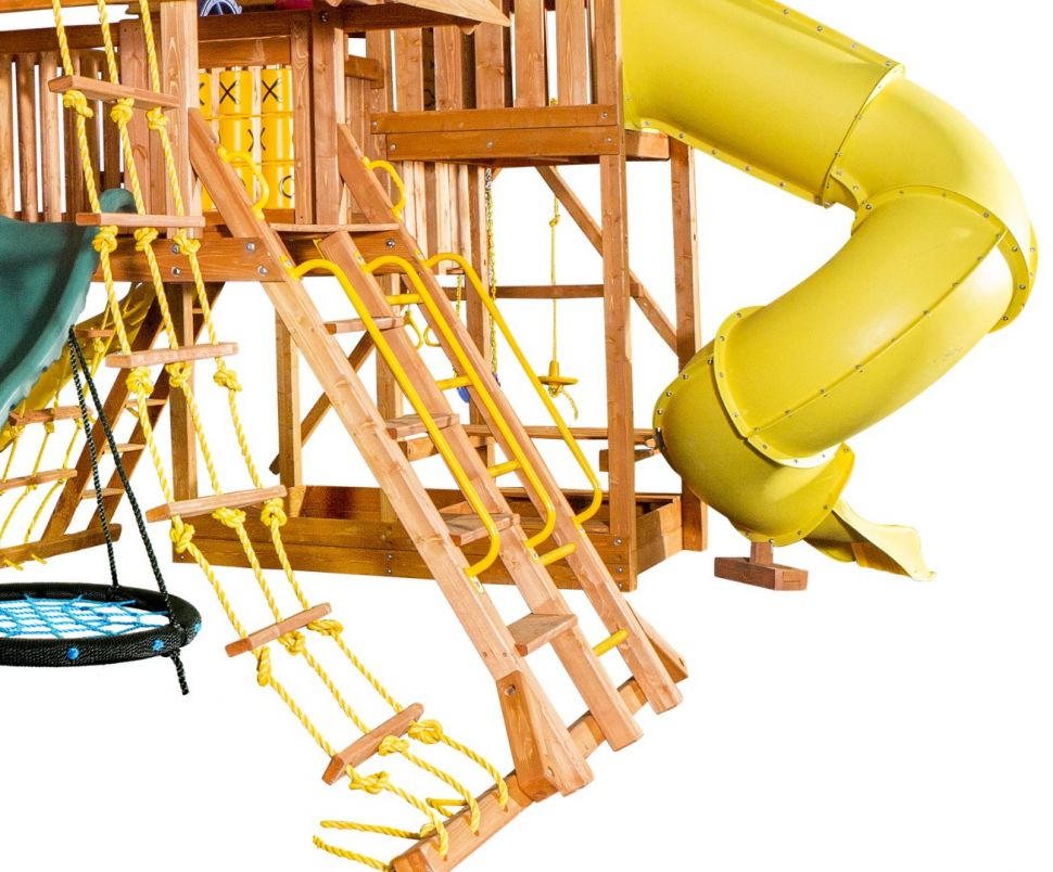 Игровая площадка PlayGarden Mega SkyFort с двумя игровыми домиками и переходом