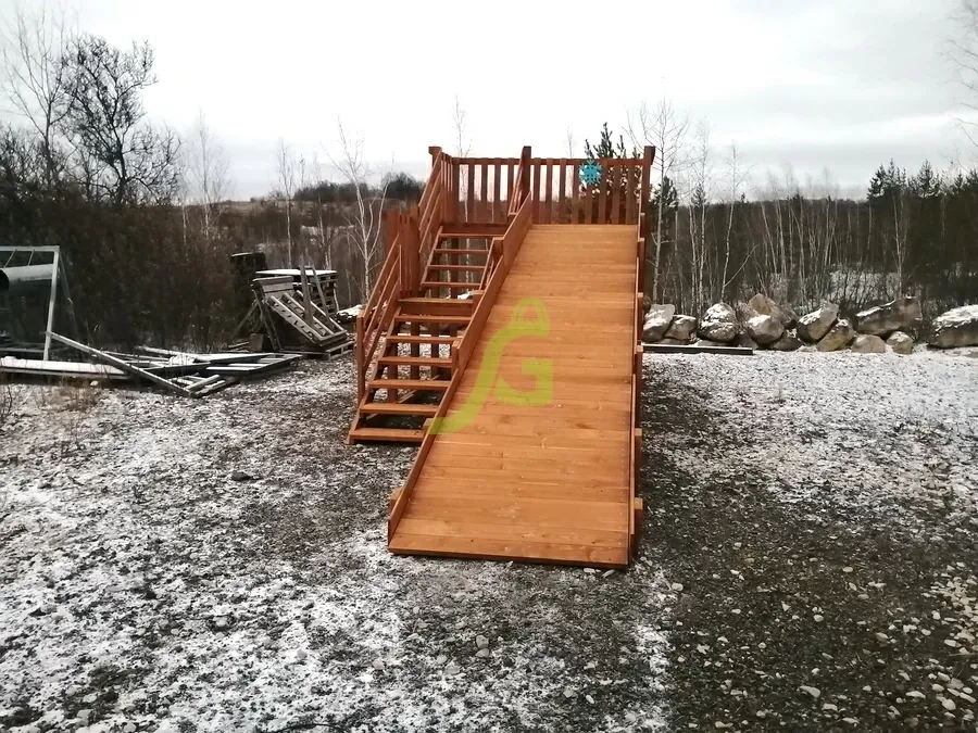 Детская деревянная зимняя горка IgraGrad Snow Fox (скат 5,9 м)