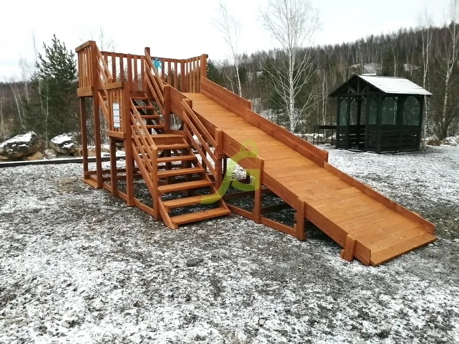 Детская деревянная зимняя горка IgraGrad Snow Fox (скат 5,9 м)