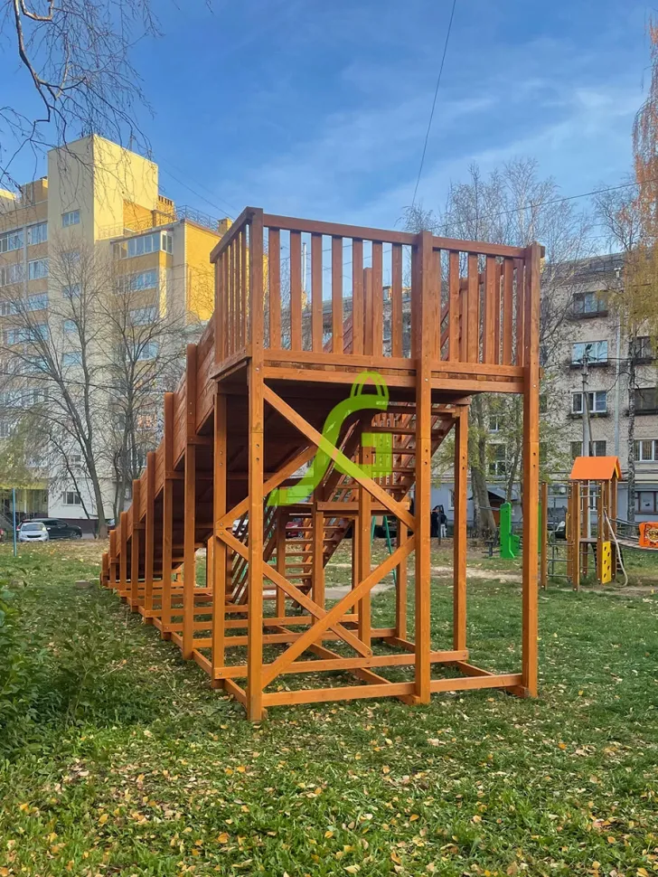 Зимняя деревянная горка IgraGrad Snow Fox (скат 10 м)
