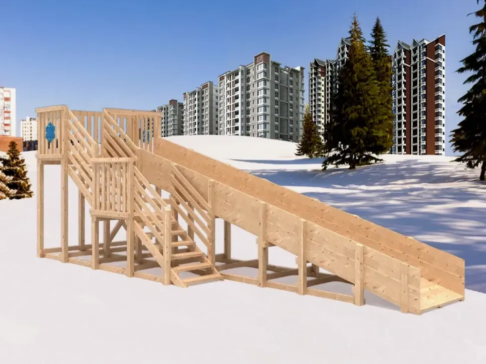 Зимняя горка IgraGrad Snow Fox (скат 8 м, без окраски)