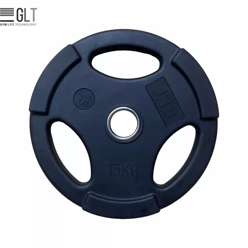 Диск обрезиненный черный GLT Fitness 1,25 - 25 кг (три хвата)