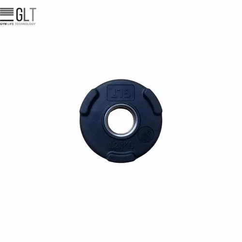 Диск обрезиненный черный GLT Fitness 1,25 - 25 кг (три хвата)