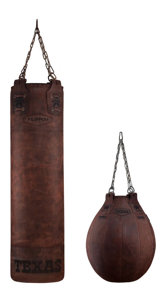 Боксерская груша TEXAS FILIPPOV (80см/55см/40-45кг) (Темно-коричневый)