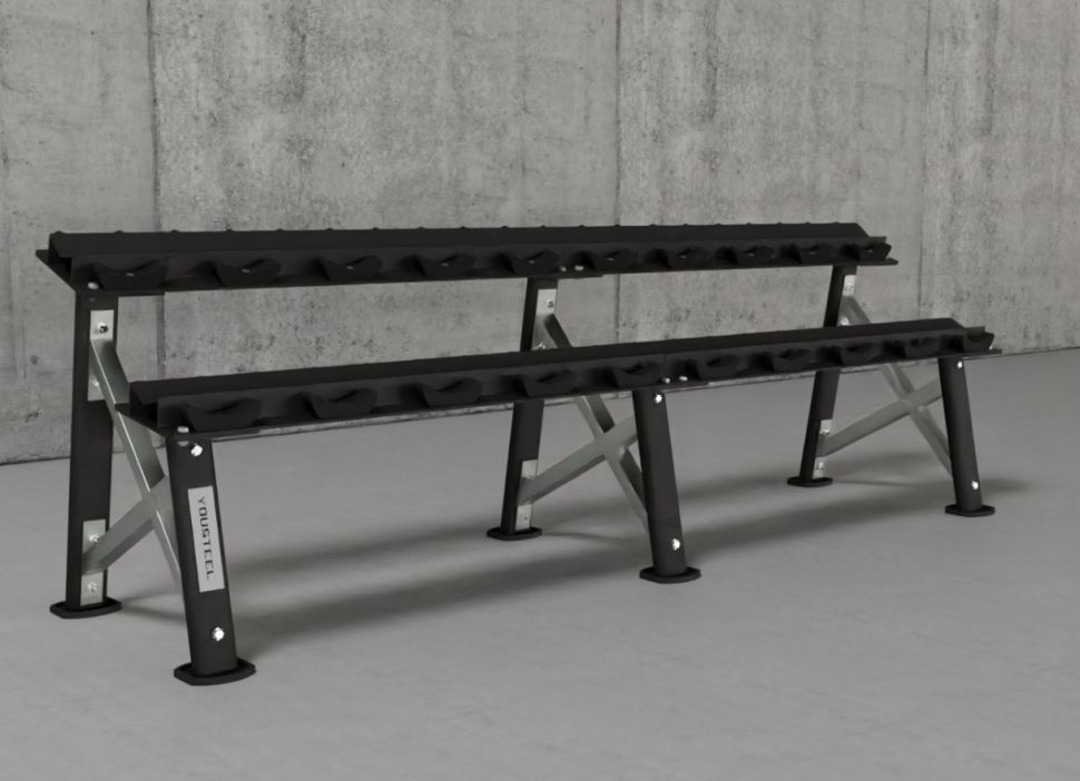 Стойка для фитнесс гантелей YouSteel X-shape, на 10 пар